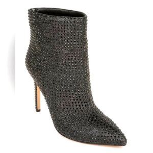 NWOT Jewel BADGLEY MISCHKA Jude Black Crystal Ankle booties boots - Size 11